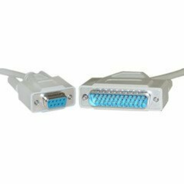 Swe-Tech 3C Serial Cable, DB9 Female to DB25 Male, UL rated, 9 Conductor, 6 foot FWT10D1-02306